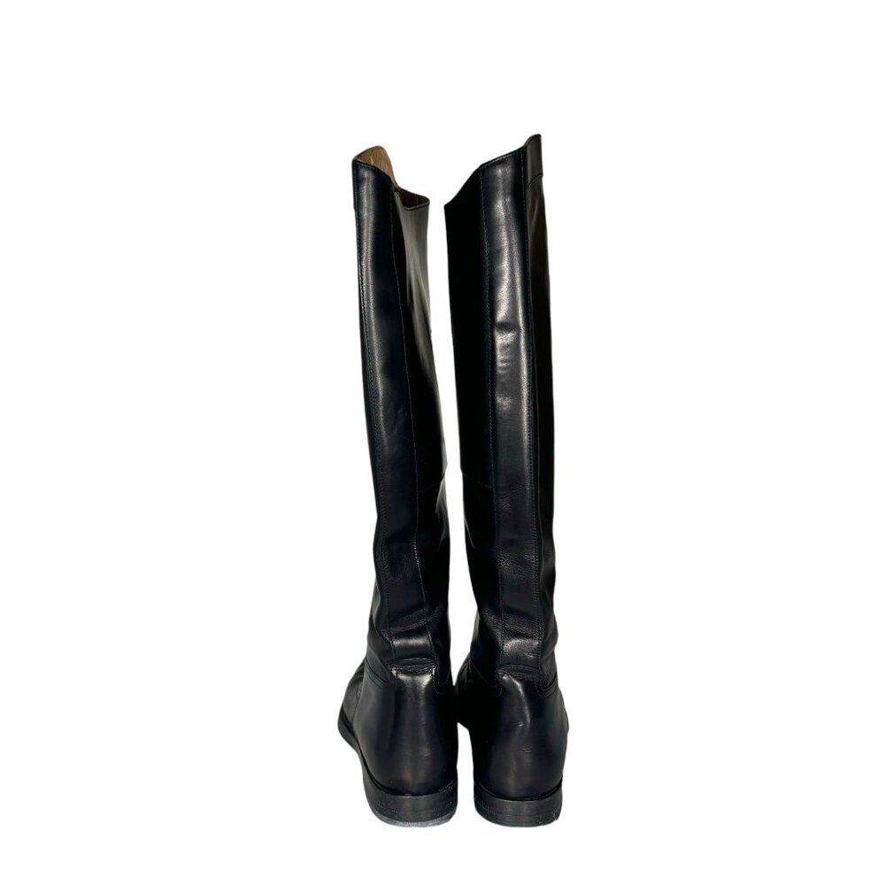 Gucci Black Boulanger Equestrian Tall Lace Up Leather Boots - Picture 3 of 16